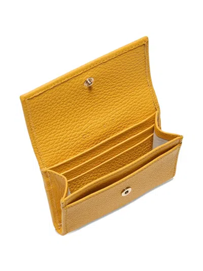 Coccinelle Leather Cardholder In Yellow