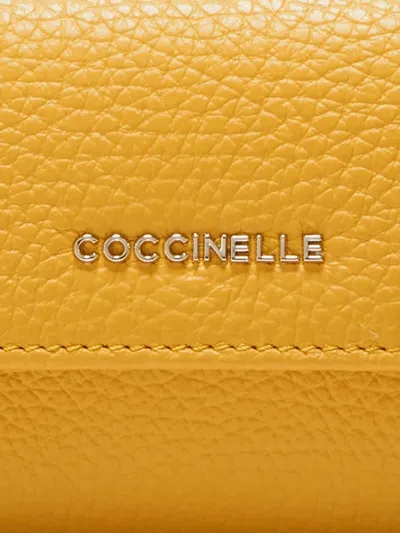 Coccinelle Leather Cardholder In Yellow