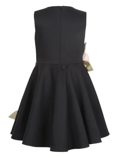 Jessie And James Floral-appliquéd Dress In Black