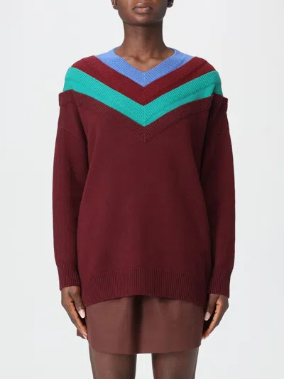Loewe Wool Sweater With Layered Construction In Brown