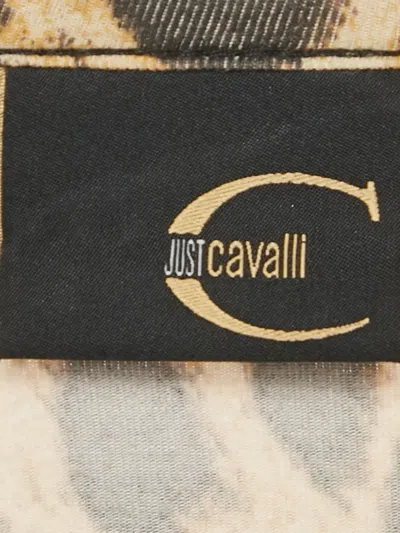 Pre-owned Just Cavalli Embellished Animal-print Top In Neutral