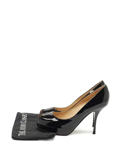 Pre-owned Giuseppe Zanotti Peep-toe Heeled Pumps In Black
