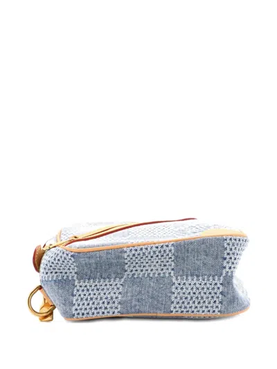 Pre-owned Louis Vuitton Chess Messenger Bag Damier 3d Denim Crossbody Bag In Blue