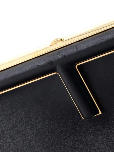 Pre-owned Fendi First Bag Leather Small Clutch Bag In Black