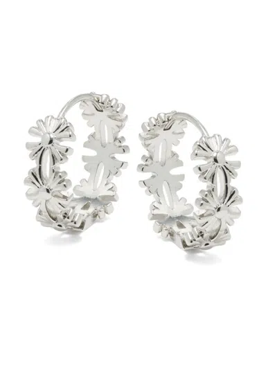 Area Stars Women's Delight Winter 14k White Goldplated Chrome Hoop Earrings In Metallic