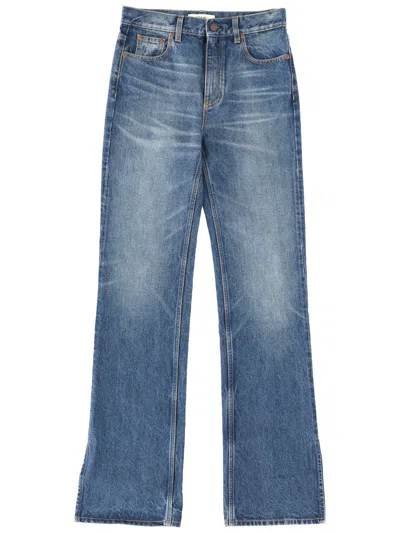 Chloé Women Dream Blue Denim High-rise Cropped Jeans In Blue
