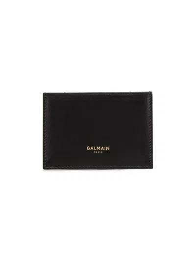 Balmain Women's Leather Card Case In Black