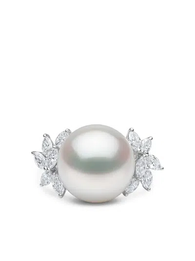 Yoko London Duchess Diamond And Pearl Ring In Metallic