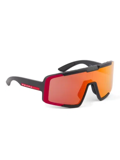 Prada Shield-frame Sunglasses In Orange