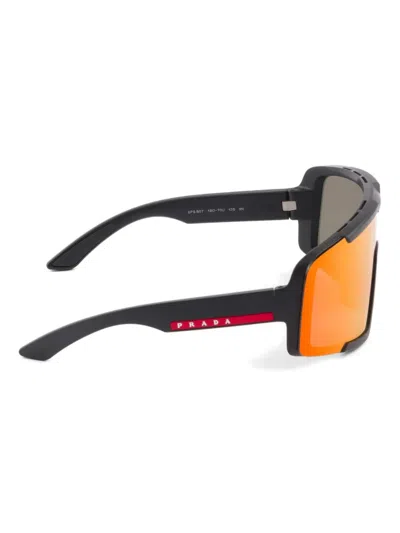 Prada Shield-frame Sunglasses In Orange