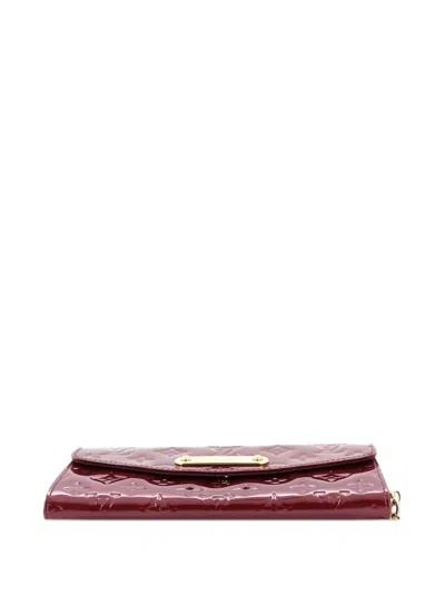 Pre-owned Louis Vuitton Sunset Boulevard Handbag Monogram Vernis Clutch Bag In Red