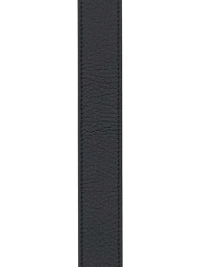 Gucci Men Black Leather Gg Marmont Reversible Belt In Black