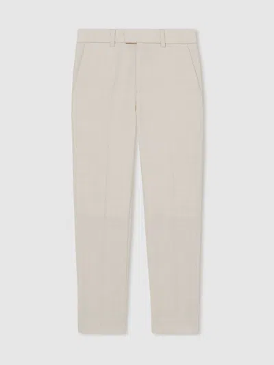 Reiss Stone Belmont T Slim-fit Trousers With Wool In White