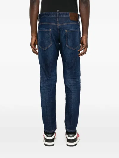 Dsquared2 Logo-patch Jeans In Blue