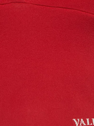Pre-owned Valentino Knit Logo-lettering Top In Red