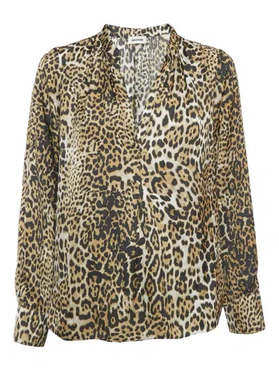 Pre-owned Zadig & Voltaire Leopard-print Top In Neutral