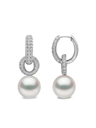 Yoko London O By Yoko Diamond And Pearl Earrings In Brown