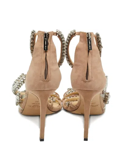 Pre-owned Jimmy Choo Josefine Crystal-embellished Heels In Neutral