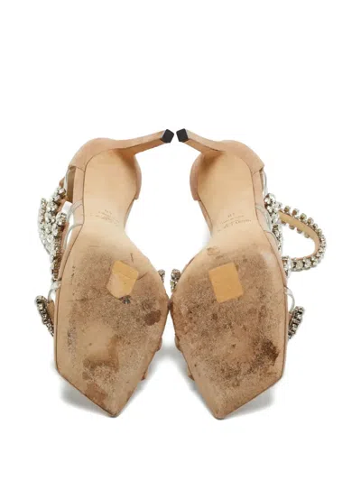 Pre-owned Jimmy Choo Josefine Crystal-embellished Heels In Neutral