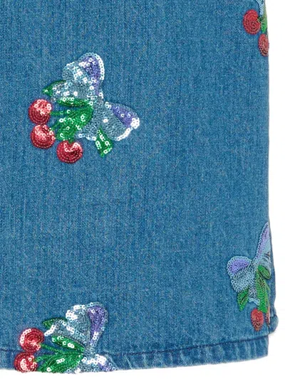 Konges Sløjd Sequin-details Denim Dress In Blue