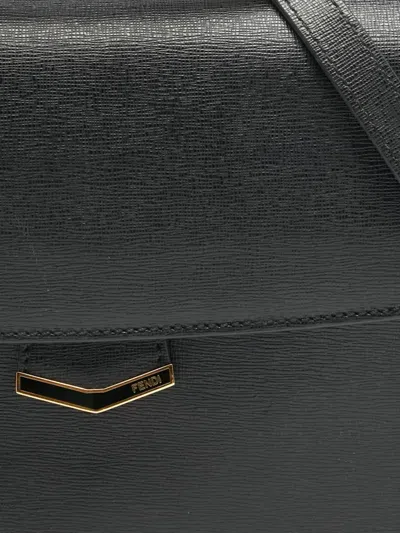 Pre-owned Fendi Small Demi Jour Leather Tote Bag In Black