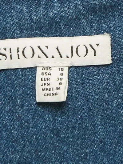 Pre-owned Shona Joy V-neck Polo-collar Top And Shorts In Blue