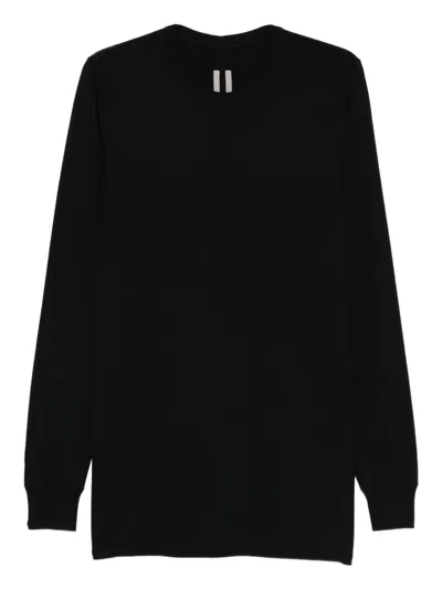 Rick Owens Minimalist Level Seam Cotton T-shirt With Crew Neck In Black