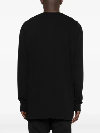 Rick Owens Minimalist Level Seam Cotton T-shirt With Crew Neck In Black