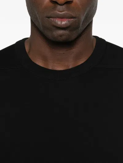Rick Owens Minimalist Level Seam Cotton T-shirt With Crew Neck In Black