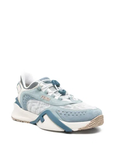Fendi Flow Mesh Sneakers Perforated Design Rubber Sole In Multi