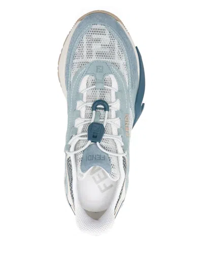 Fendi Flow Mesh Sneakers Perforated Design Rubber Sole In Multi