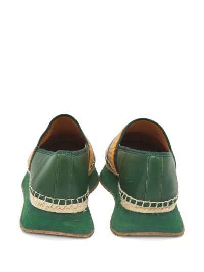 Pre-owned Tory Burch Knit Leather Espadrille In Neutral