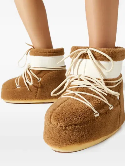 Moon Boot Icon Low Nylon-trimmed Fleece Snow Boots In Multi