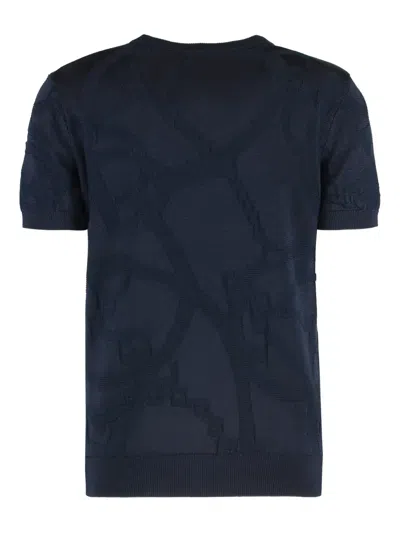 Ralph Lauren Round-neck Short-sleeve T-shirt In Blue
