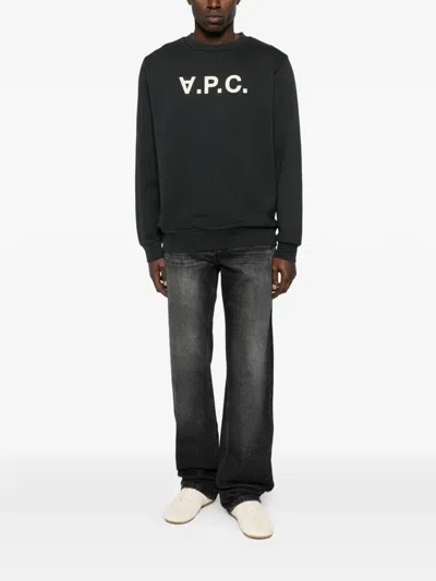 Apc Crew Neck Long-sleeved Sweatshirt In Black