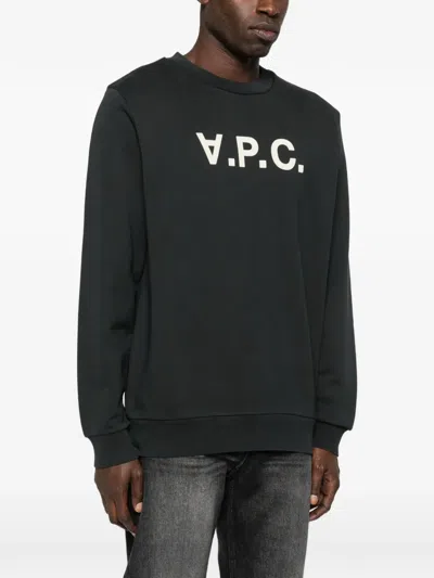 Apc Crew Neck Long-sleeved Sweatshirt In Black