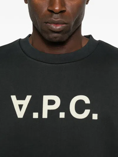 Apc Crew Neck Long-sleeved Sweatshirt In Black
