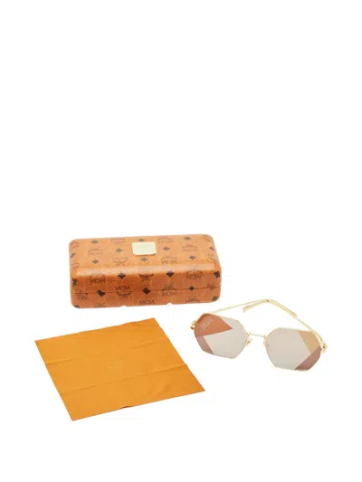 Pre-owned Mcm 126s Geometric Sunglasses In Gold