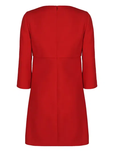 Valentino Mini Dress With Bow And Cut-out Design In Red