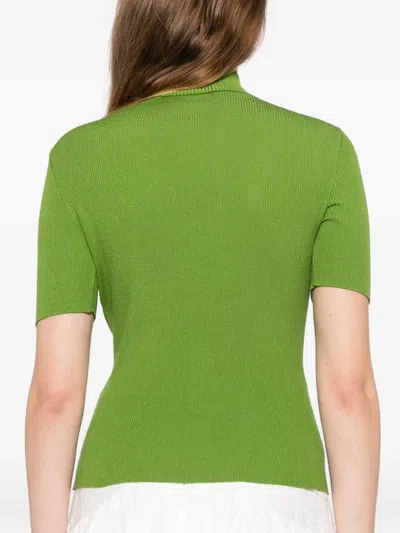 Oscar De La Renta Turtleneck Top In Gray