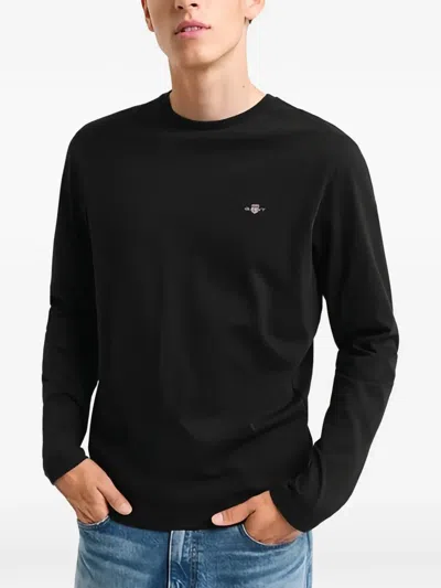Gant Shield Long-sleeve T-shirt In Black