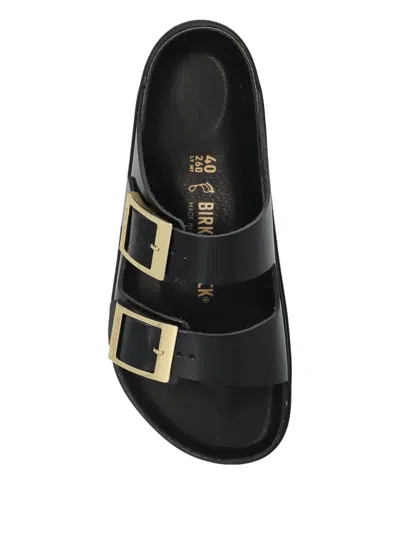 Birkenstock Arizona Droplet Buckle Shiny Leather Sandals In Multi