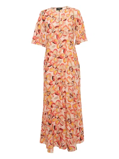 Pre-owned Paule Ka Silk Ruffled Dress In Neutral