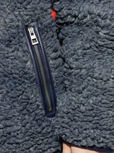 Loewe Pile Oversize Jacket Fleece Texture Hood In Blue