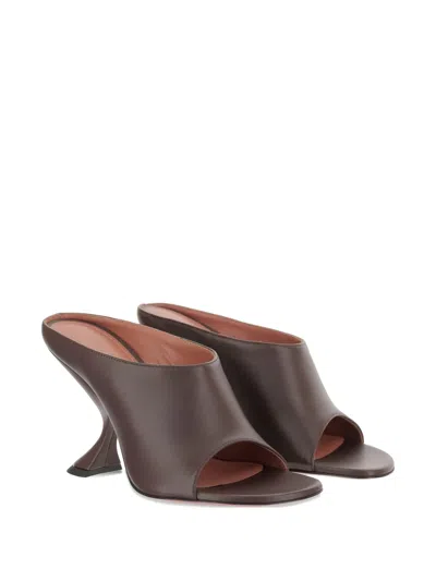 Amina Muaddi Sandals Uma In Leather In Brown