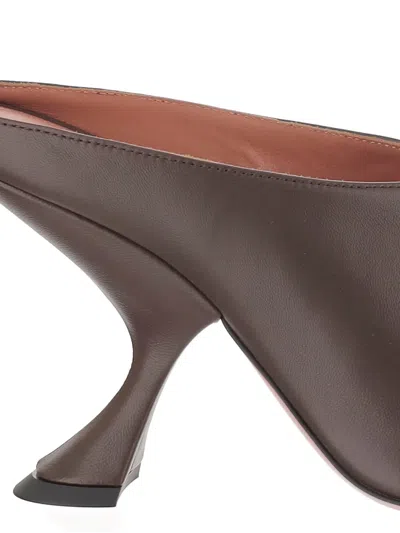 Amina Muaddi Sandals Uma In Leather In Brown