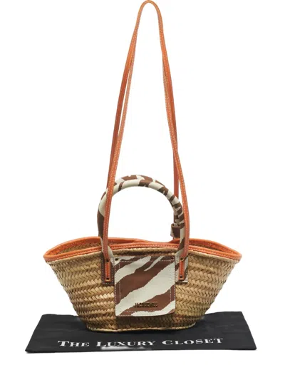 Pre-owned Jacquemus Le Petit Panier Raffia Tote Bag In Neutral