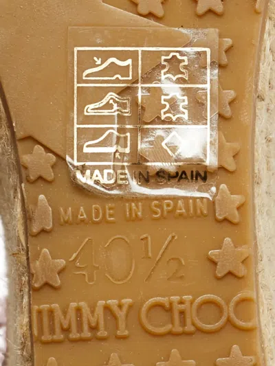 Pre-owned Jimmy Choo Leather Platform Wedge Espadrilles In Brown