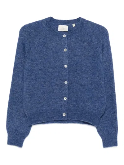 Doen Puff-sleeves Cardigan In Blue