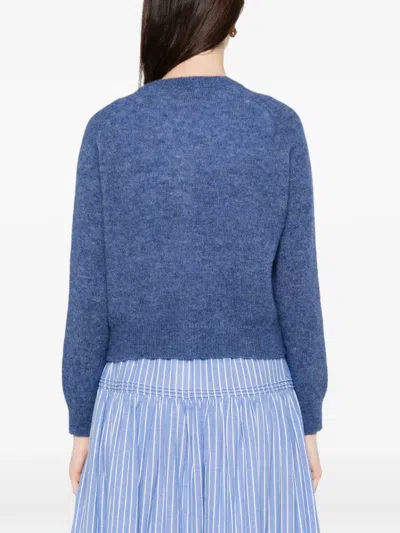 Doen Puff-sleeves Cardigan In Blue